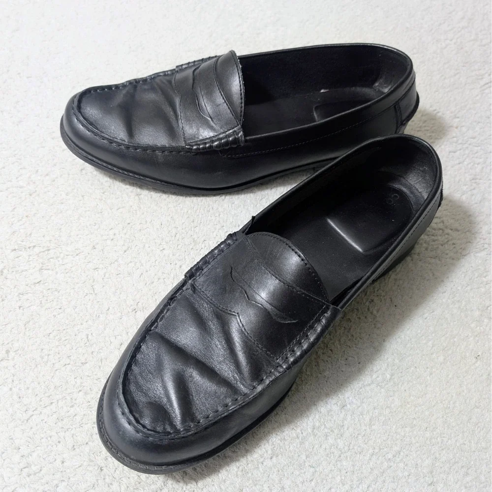 Cole Haan Penny Loafers Mens‎ 10.5 Black Leather Slip On C24505